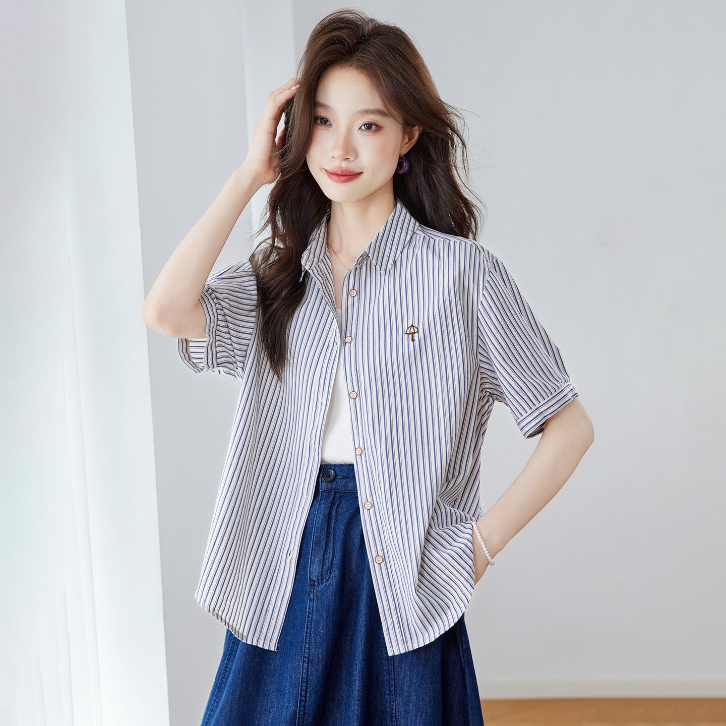 Bestickte Vintage Bluse für Damen