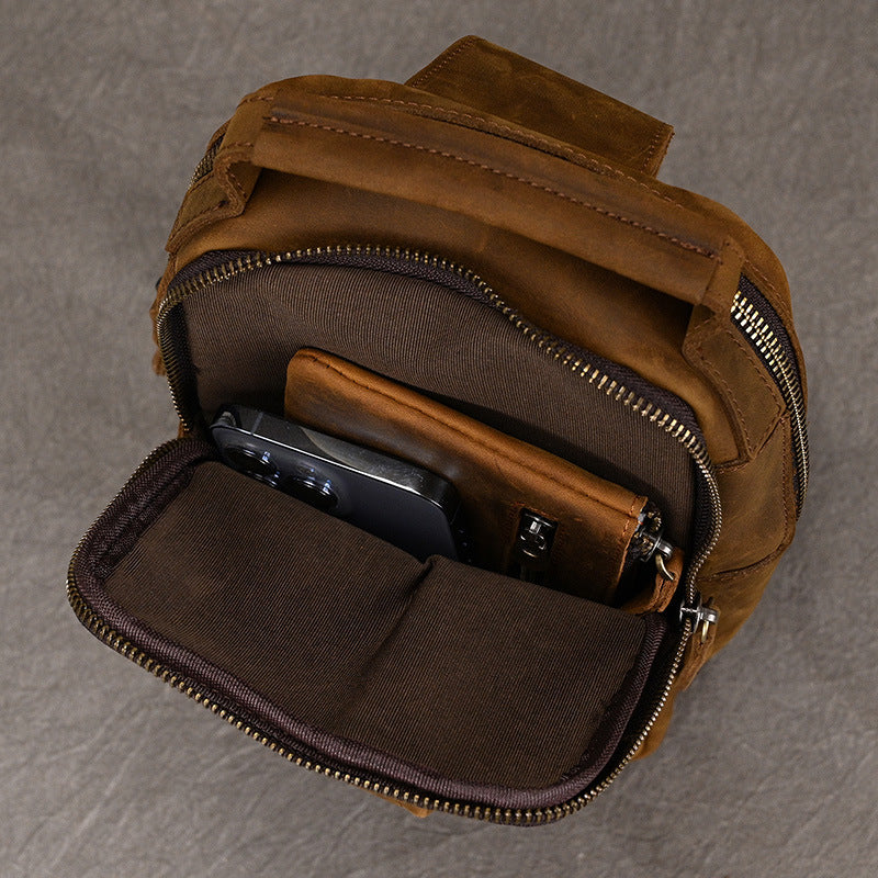 Männliche Crossbody-Tasche aus Vollschale | LuxeStyle