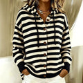 Gestreifte Kapuzen-Strickjacke für Damen – Bild 1 | LuxeStyle