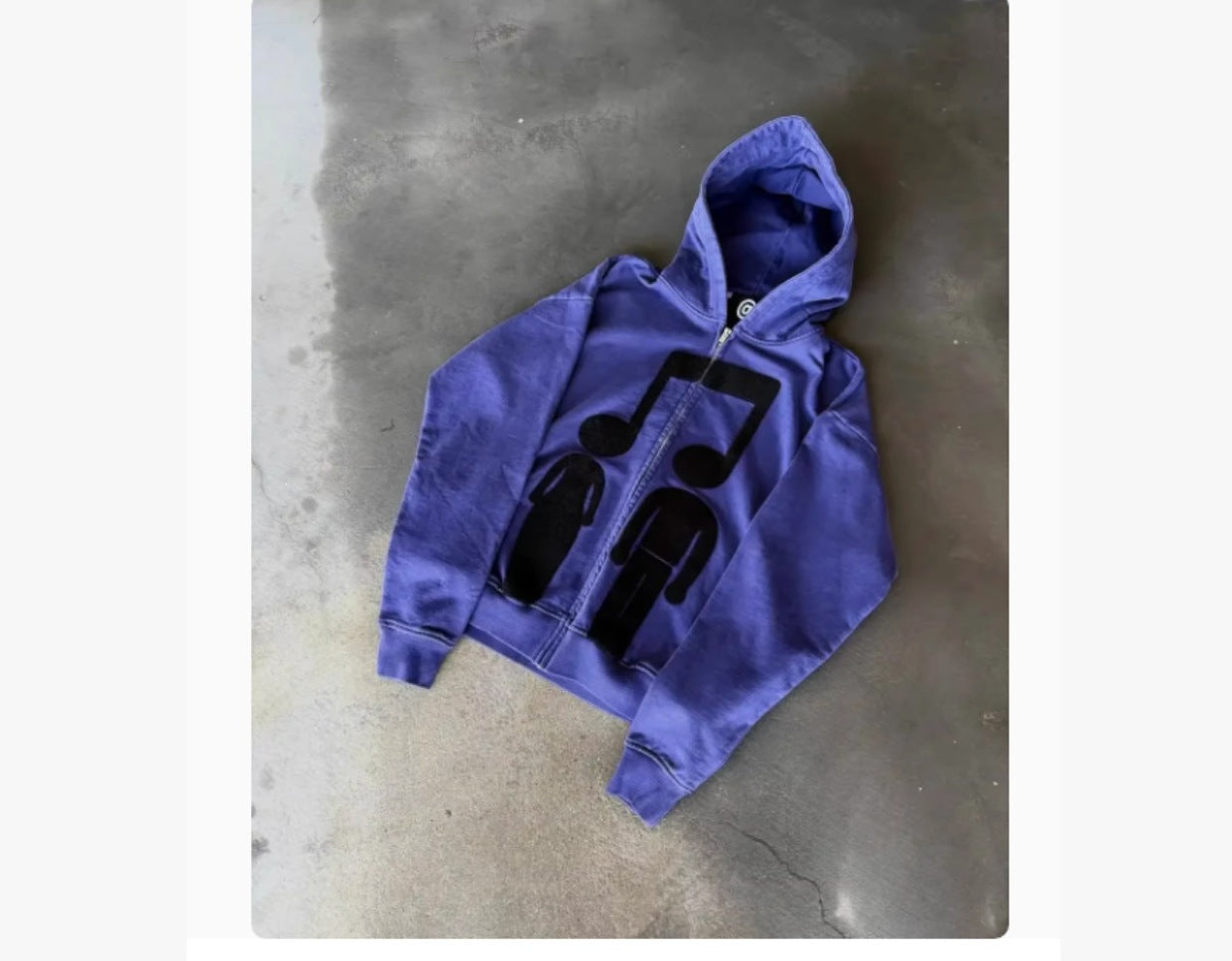 Bedruckter Zip-Up Hoodie – Locker geschnitten