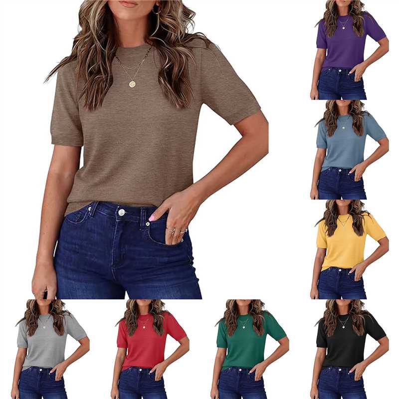Leichtes Kurzarm-Strickshirt für Damen