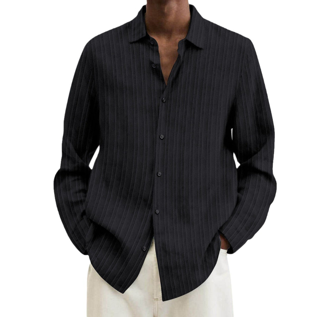 Gestreifter Cardigan mit langen Ärmeln für Herren – Bild 6 | LuxeStyle