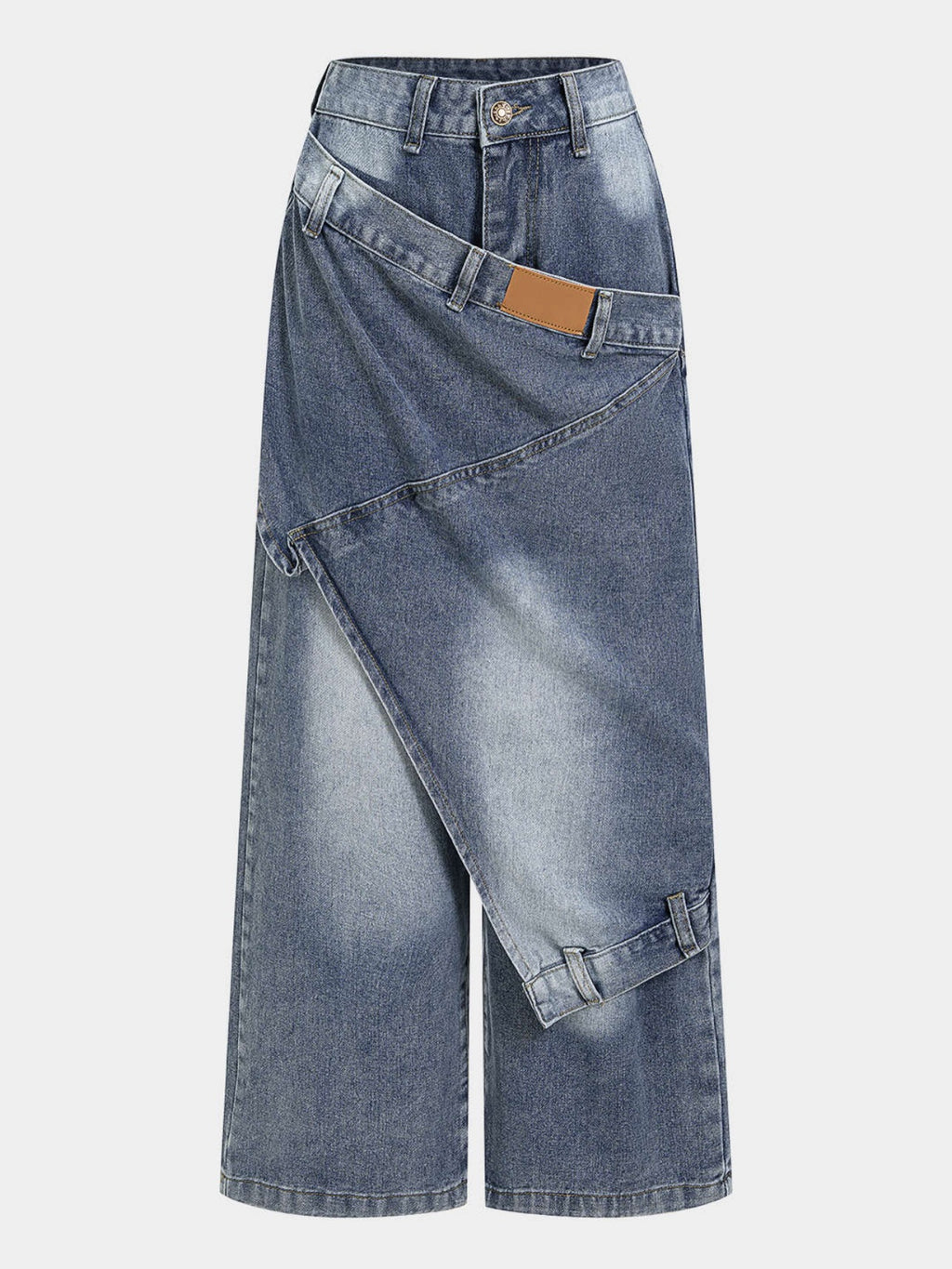 Patchwork-Denim-Jeans für Damen