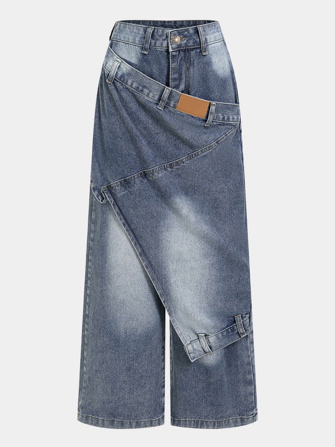 Patchwork-Denim-Jeans für Damen