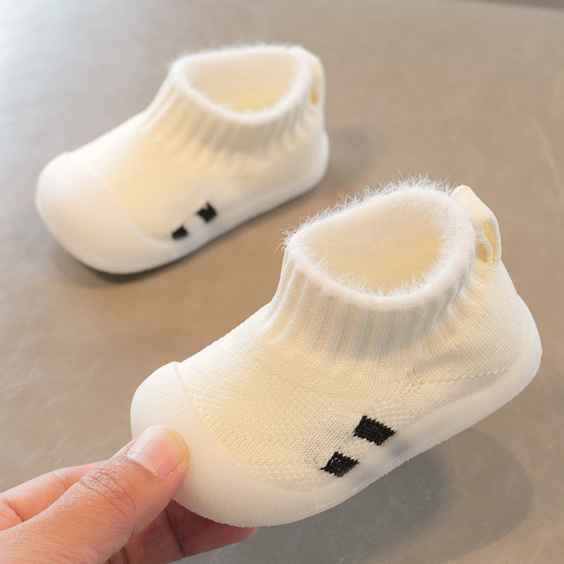 Baby Lauflernschuhe aus Wolle und Baumwolle