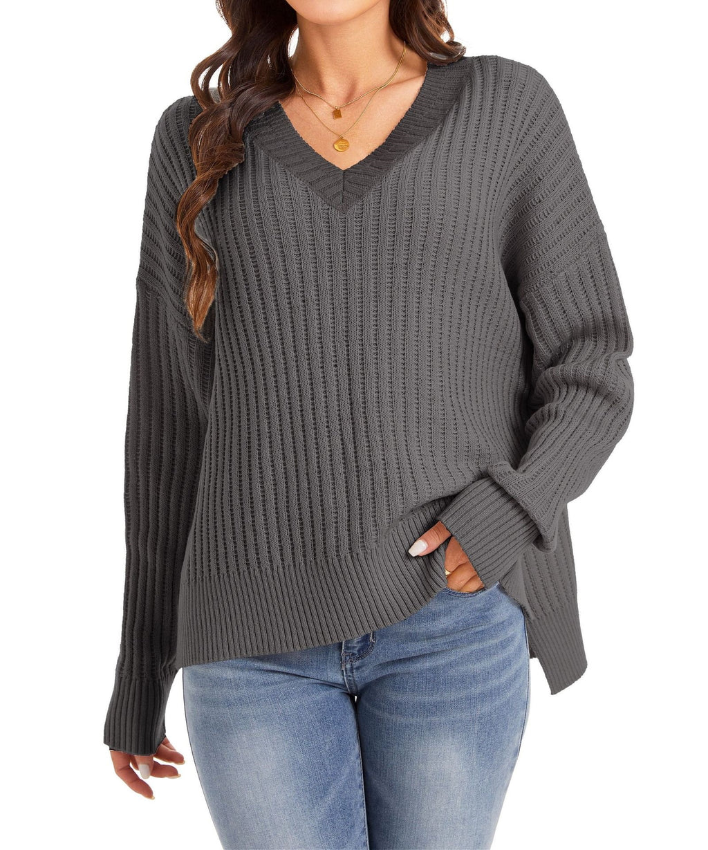 V-Neck Pullover mit lockerer Passform