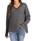 V-Neck Pullover mit lockerer Passform – Bild 1 | LuxeStyle