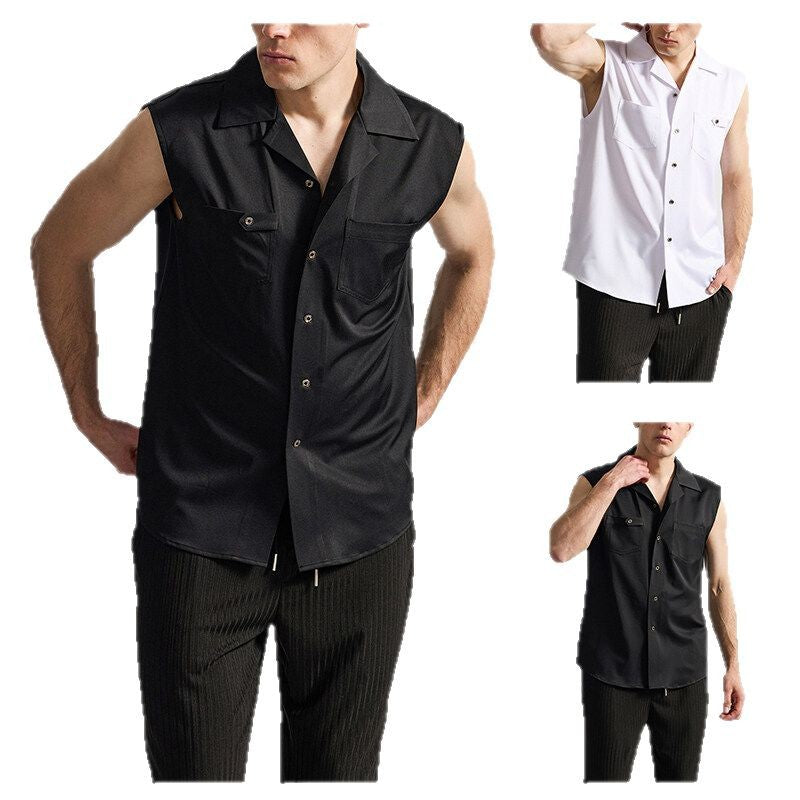 Herren Ärmelloses Revers-Shirt – Bild 6 | LuxeStyle