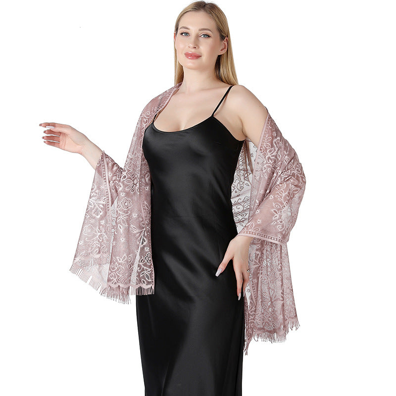 Geblümter Batik-Spitzenschal – Bild 4 | LuxeStyle