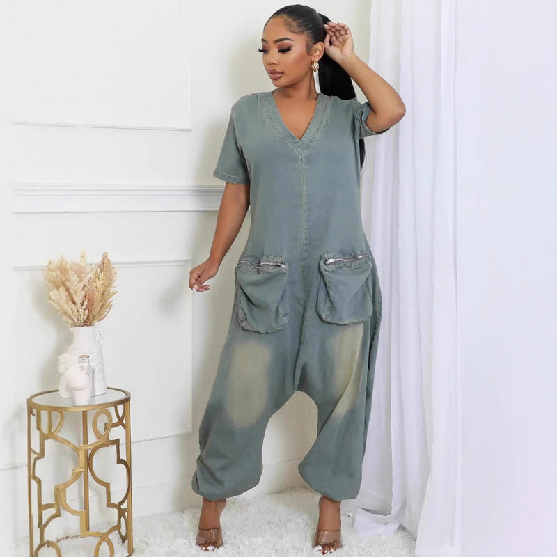 Retro-Jumpsuit in Malachit-Blau