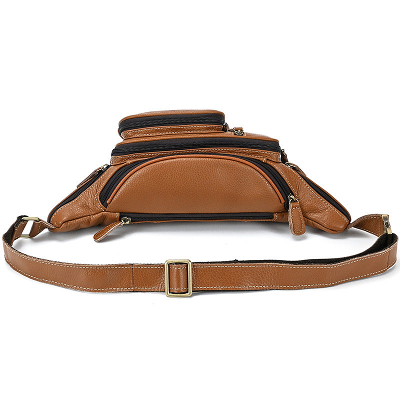 Leder-Bauchtasche Vintage Hellbraun