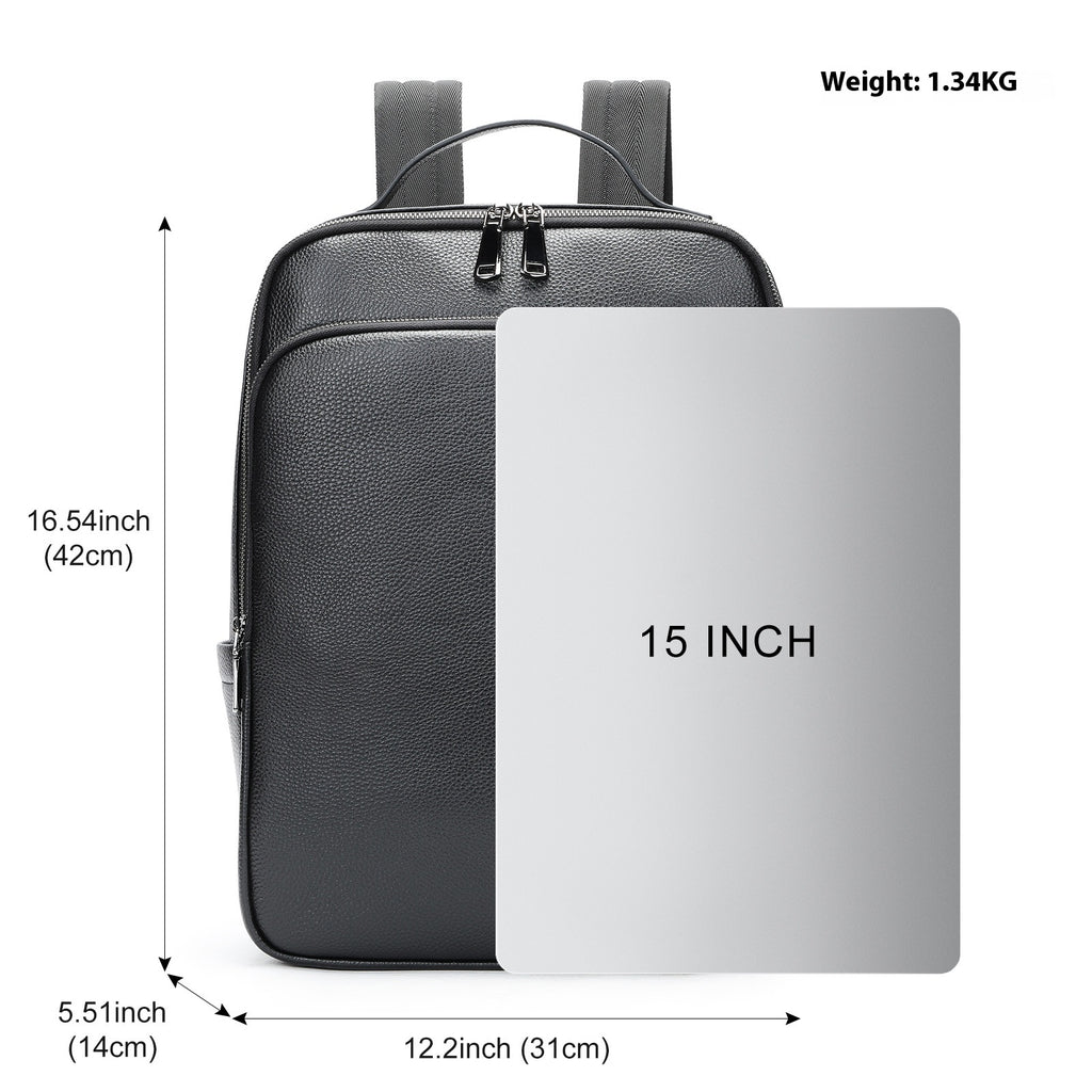Reise-Rucksack aus Leder für 15-Zoll-Laptop