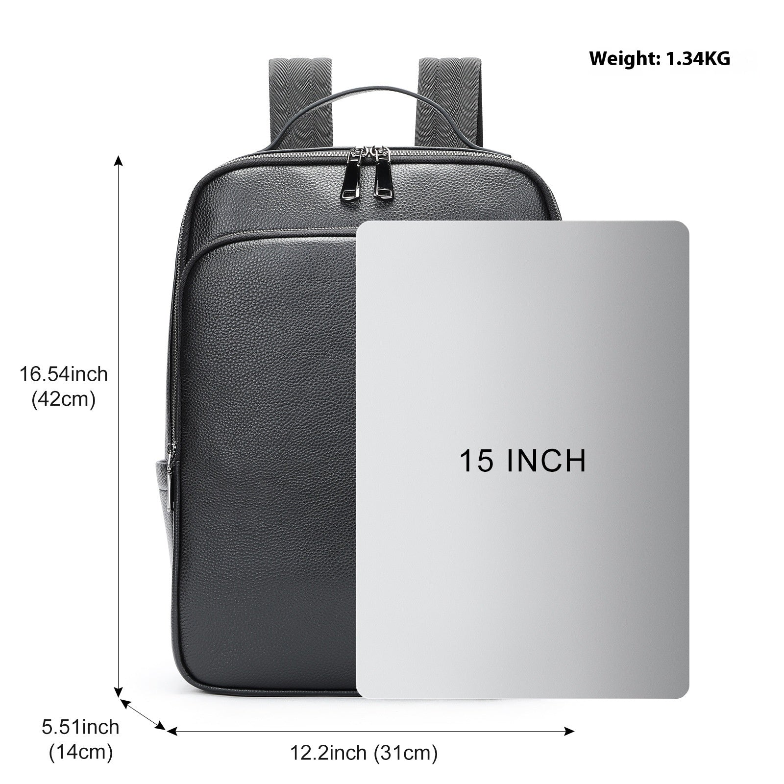 Reise-Rucksack aus Leder für 15-Zoll-Laptop