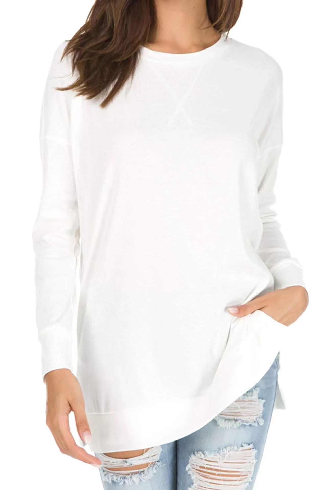 Pullover mit Kettendetail und Rundhalsausschnitt