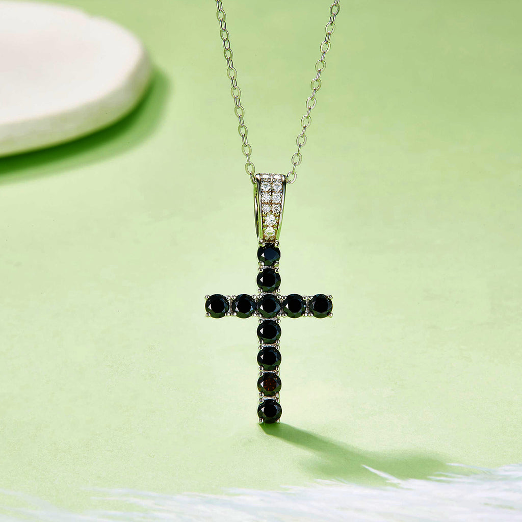 Edelstein-Kreuz-Anhänger «Rubin» · 925 Silber