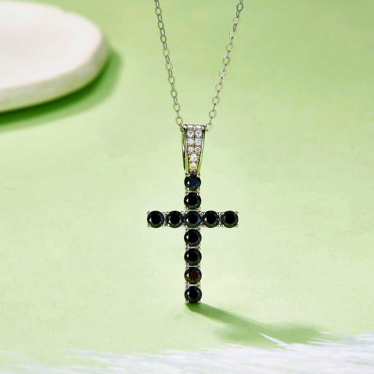 Edelstein-Kreuz-Anhänger «Rubin» · 925 Silber
