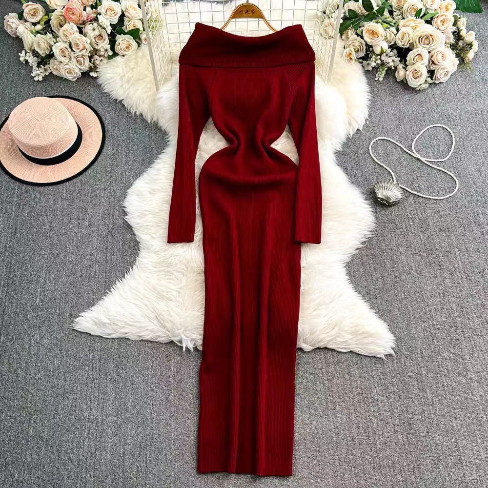 Schulterfreies Strickkleid gestreift – Bild 17 | LuxeStyle