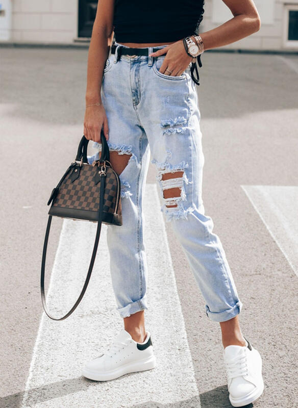 Elegante hellblaue Slim-Fit Jeans für Damen