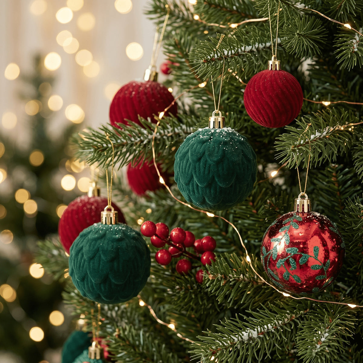 Weihnachtsbaumkugeln im Wald-Stil – 32er-Set – Bild 3 | LuxeStyle