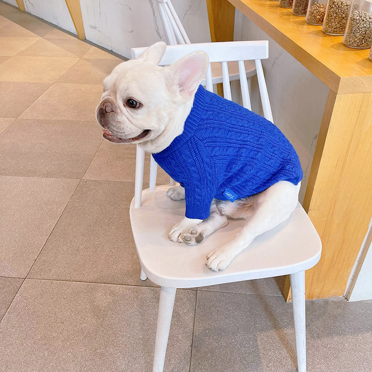 Bichon Corgi Winterpullover Blau – Bild 9 | LuxeStyle