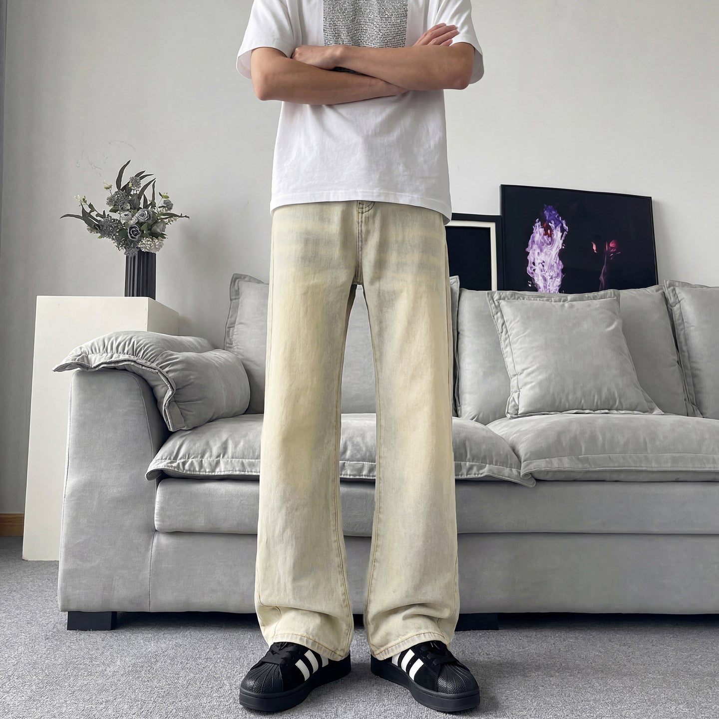 Herren Bootcut Jeans mit schmalem Schnitt