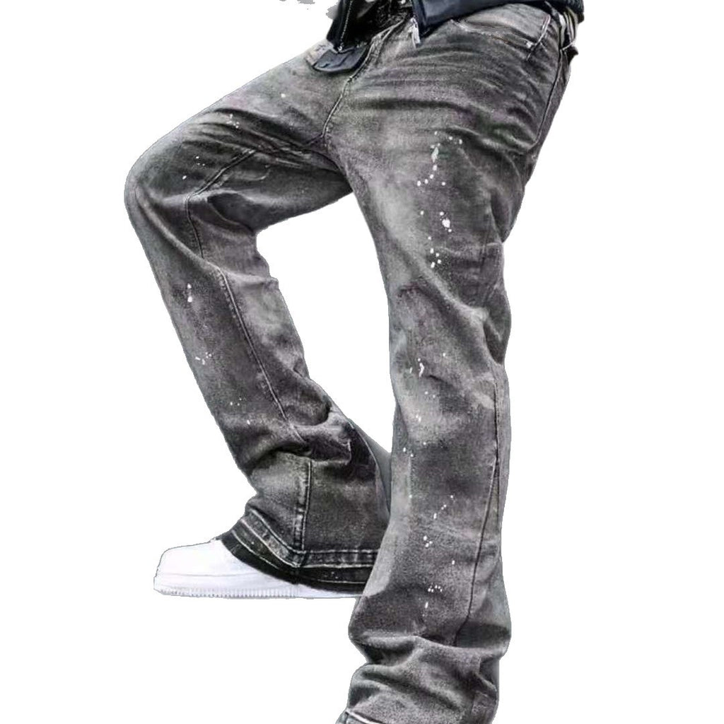 Graue Cropped Jeans