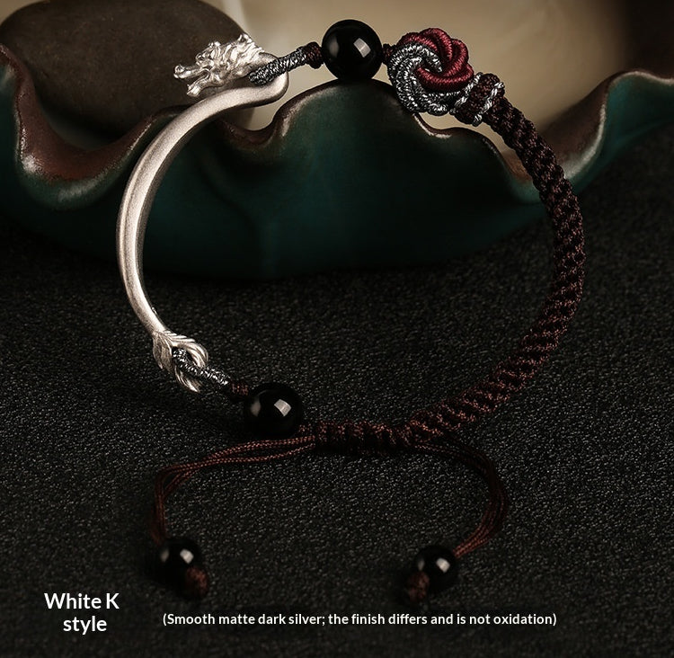 Silber Armband mit Drachenknoten und Kordel – Bild 3 | LuxeStyle