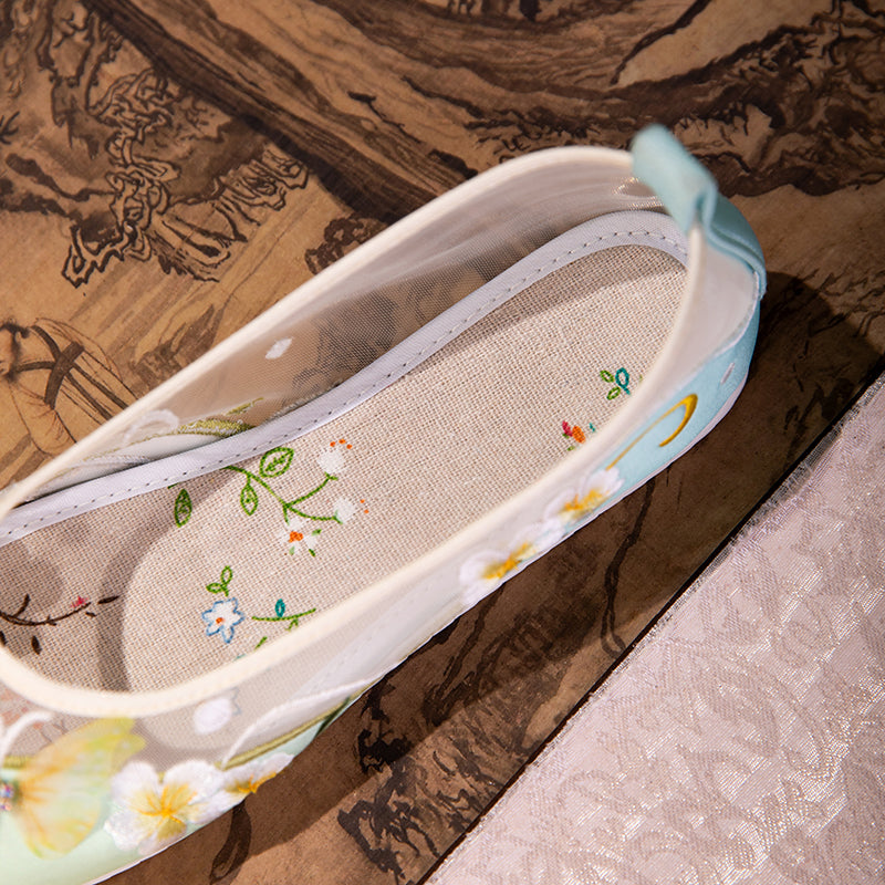 Atmungsaktive Mesh-Ballerinas mit Schmetterling