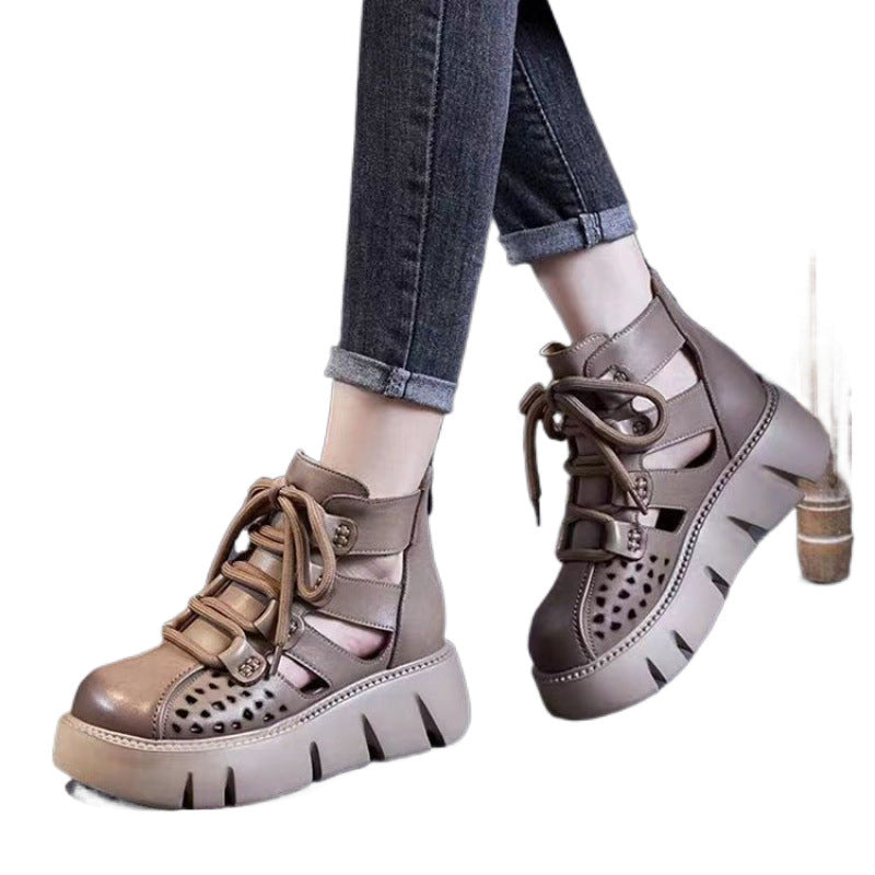 Damen Plateau-Sandalen aus weichem Leder – Bild 3 | LuxeStyle