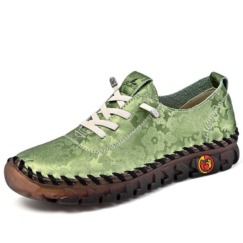 Leder-Sneaker mit flacher Sohle | LuxeStyle
