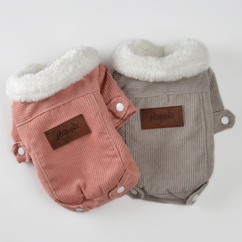Koreanischer Doppel-Layer-Fleece-Hundekittel