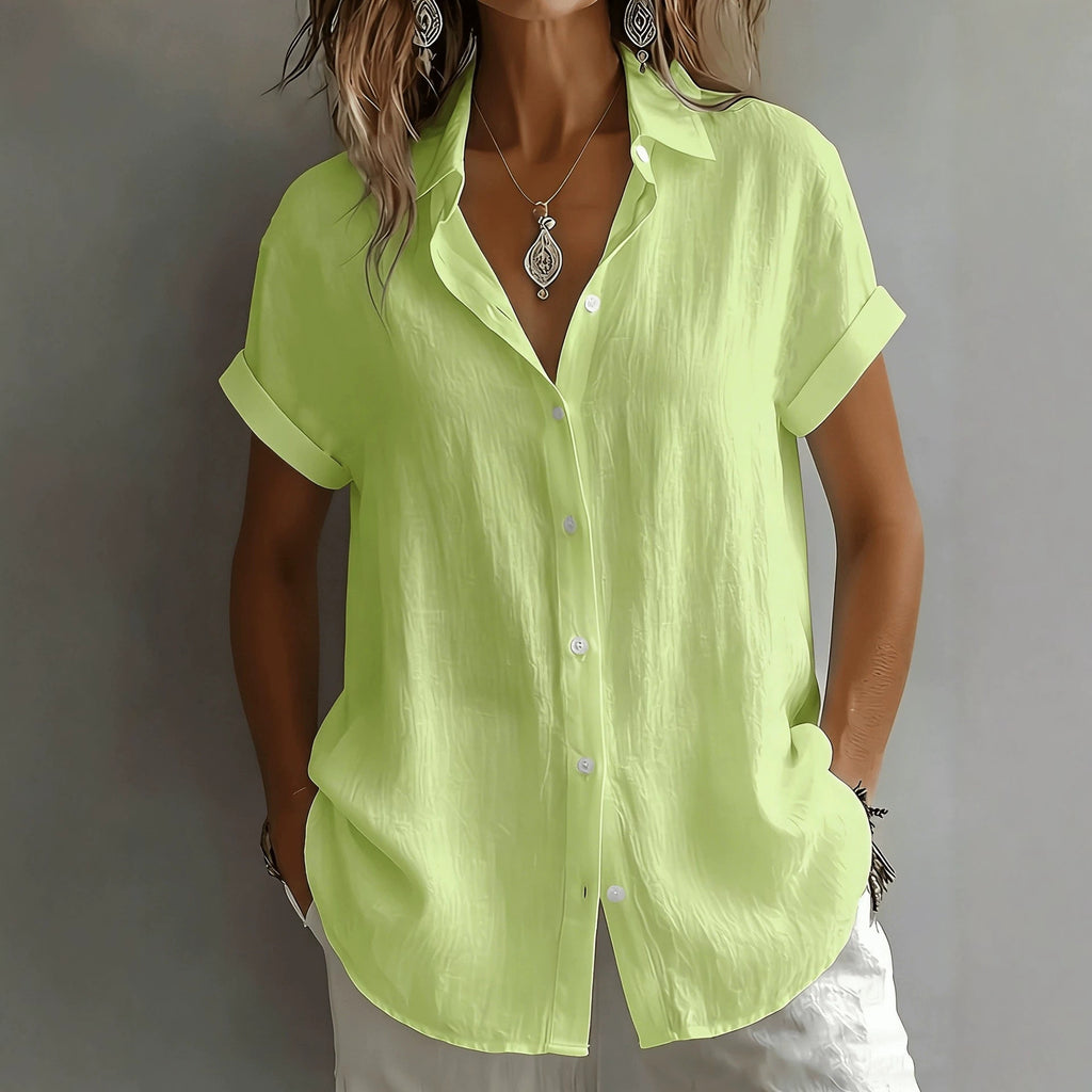 Damen Bluse mit Falten-Textur – Ansicht 2