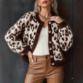Jacquard Cardigan mit Leo-Print