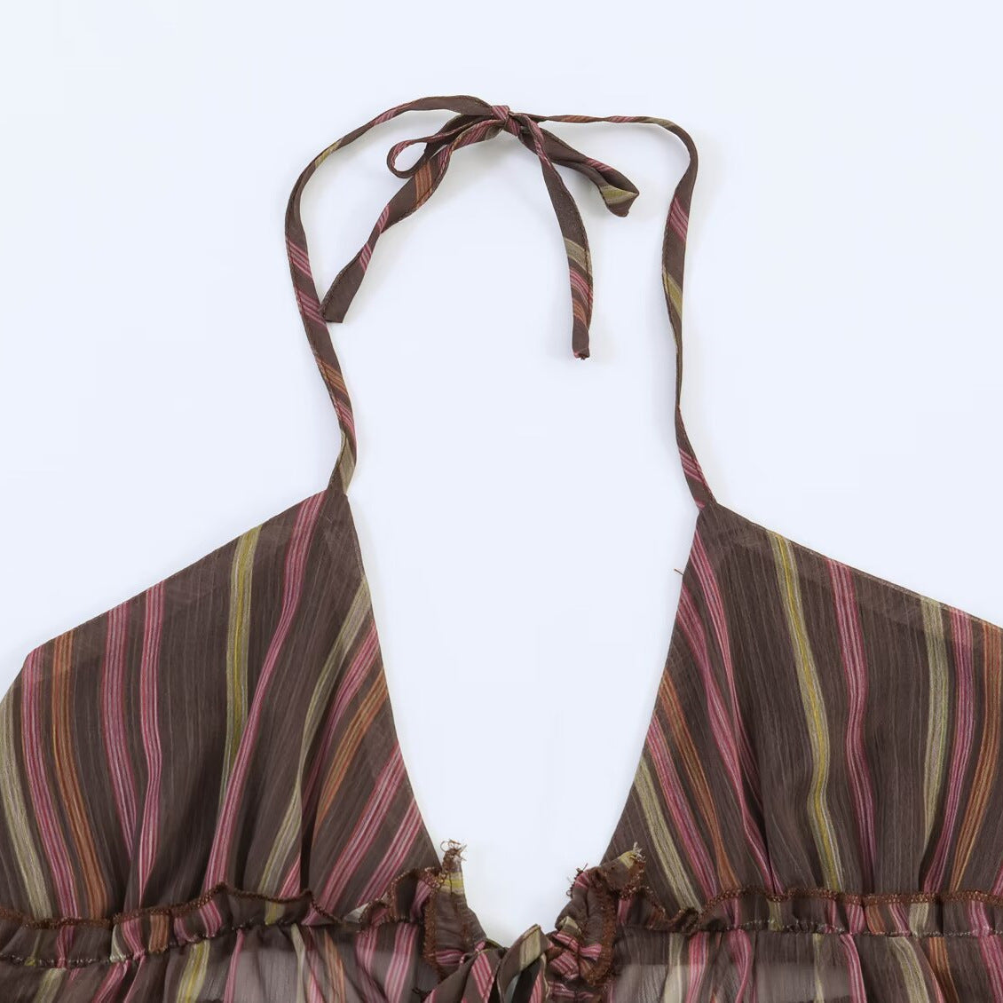 Retro Metallic Gestreiftes Camisole Top