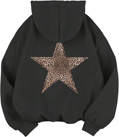 Kapuzenpullover mit Leo- und Sternenprint