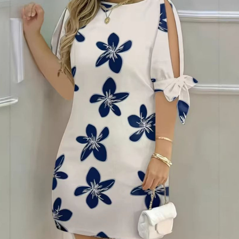Ärmelloses Blumenkleid mit Bindeträgern – Bild 7 | LuxeStyle