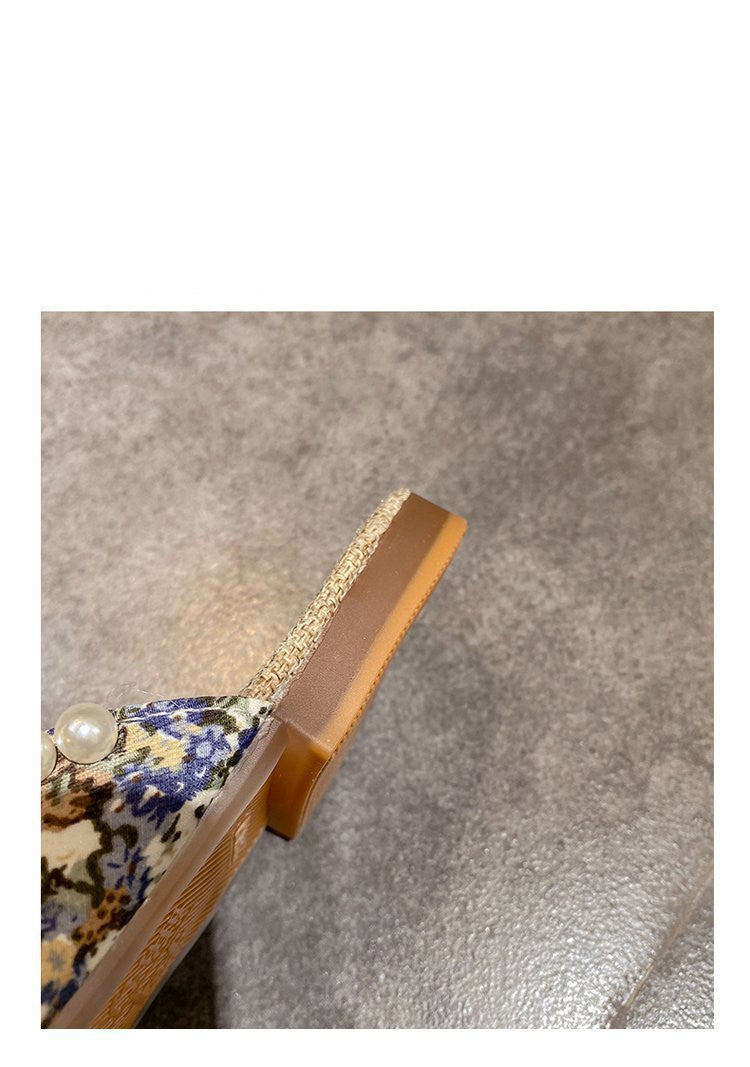 Baotou Schleifen-Sandalen mit Perlen | LuxeStyle
