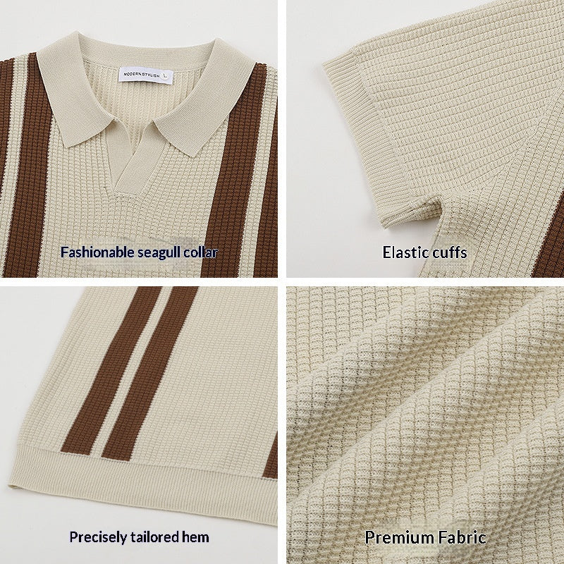 Color-Block Strickhemd für Business und Freizeit – Bild 2 | LuxeStyle