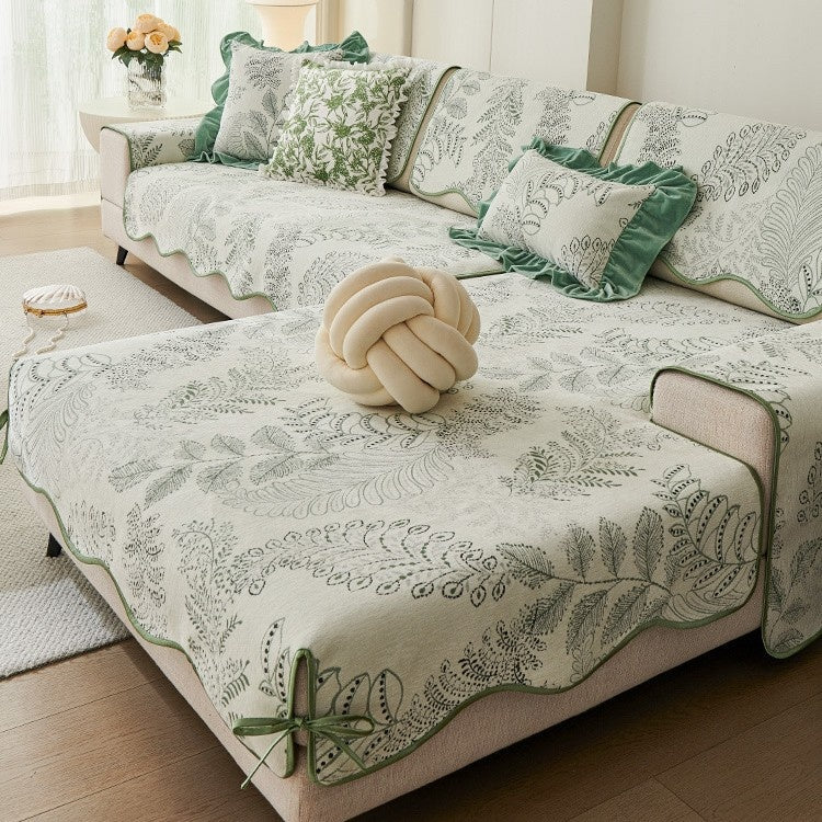 Chenille Sofaüberzug Blumenmuster