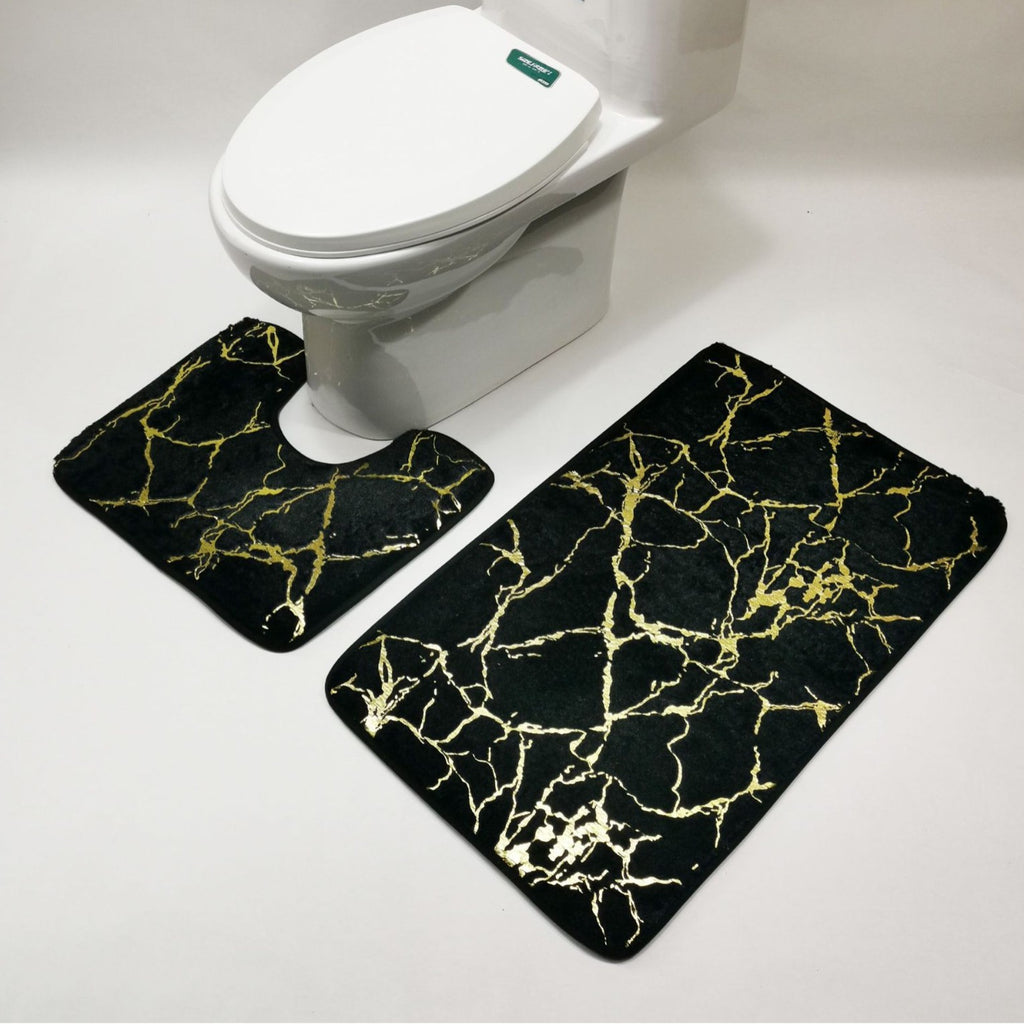 WC-Matten-Set aus Kunstfell, rutschfest
