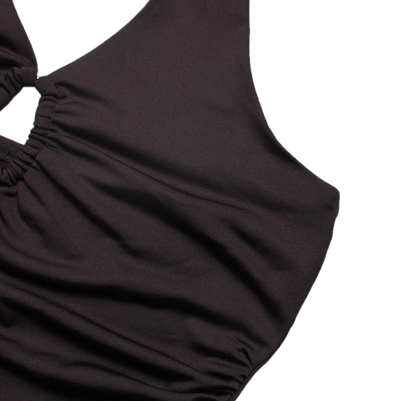 Damen Jumpsuit mit V-Ausschnitt und Neckholder