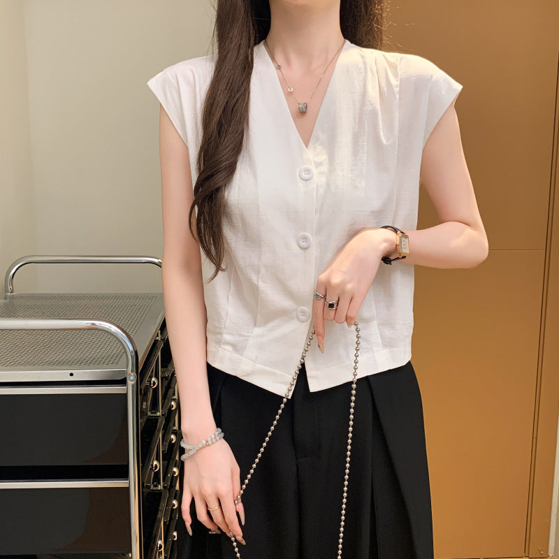 Ärmelloses V-Neck Top