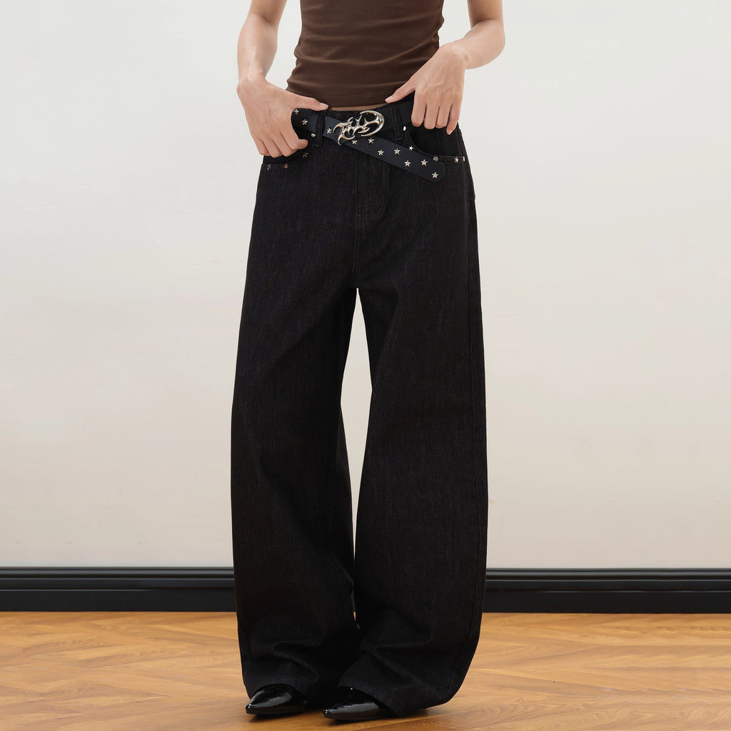 Relaxed Straight-Leg Jeans mit Nieten und Sternen