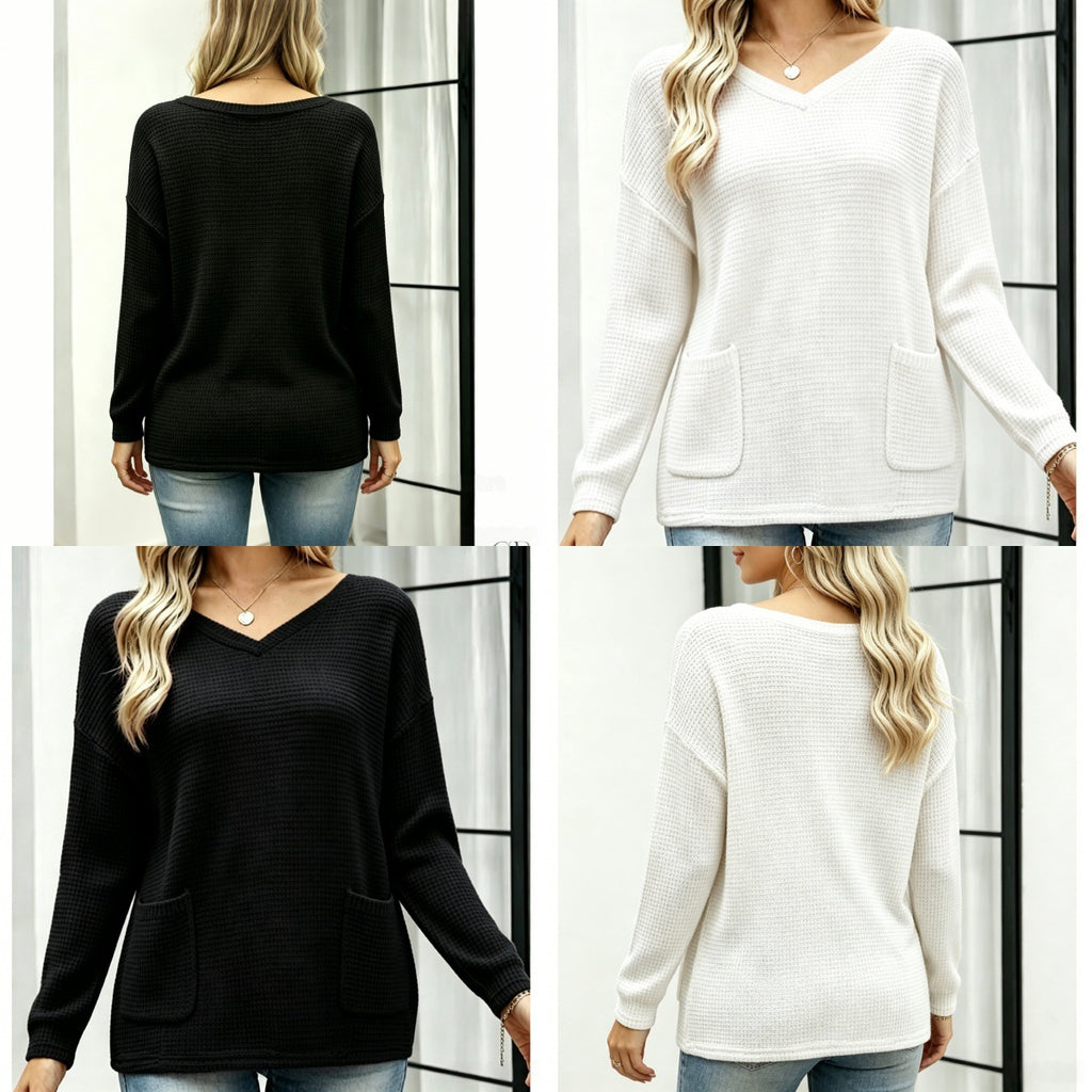 V-Ausschnitt Stricktop für Damen