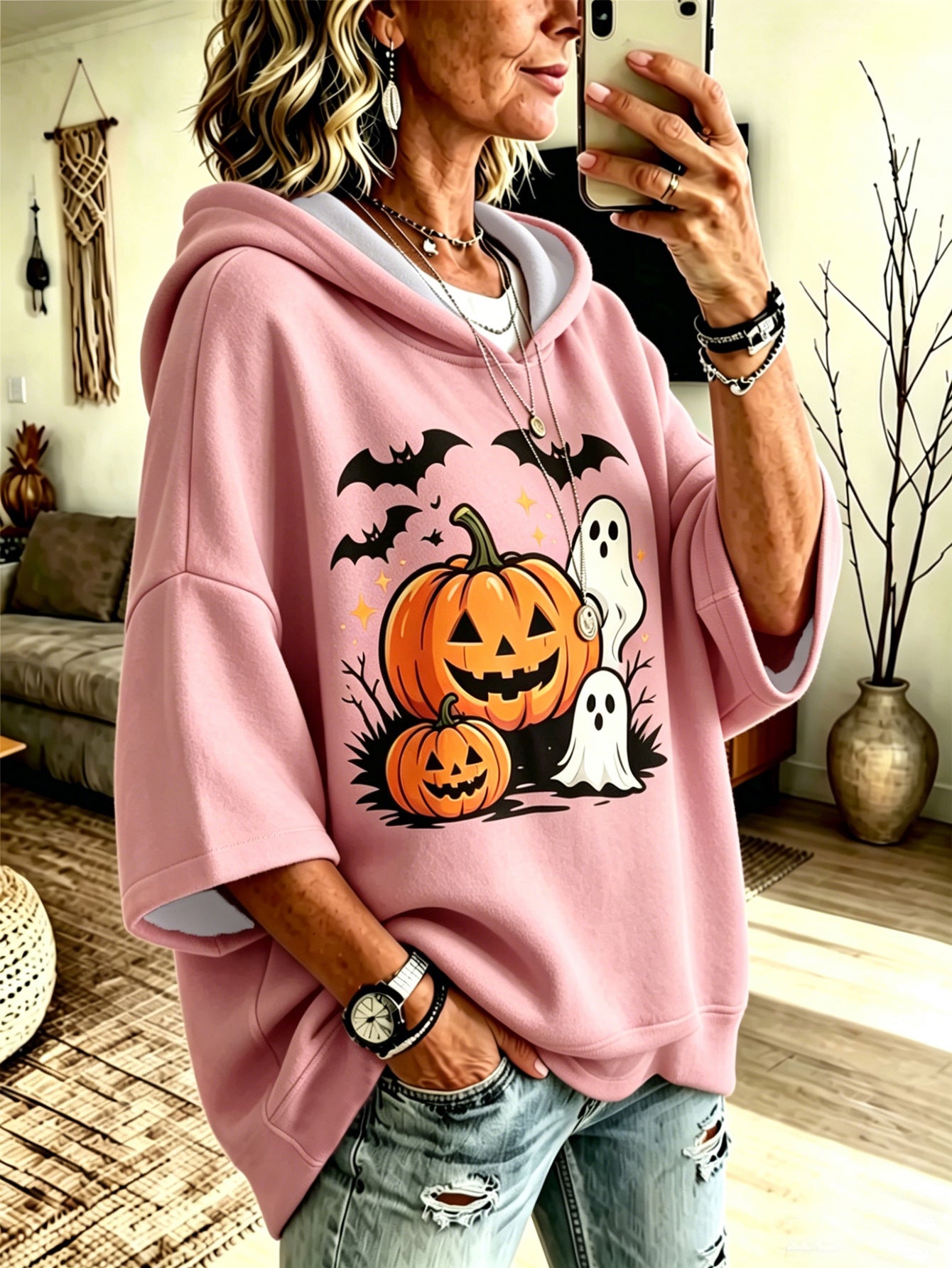 Halloween-Sweatshirt mit Digital-Druck