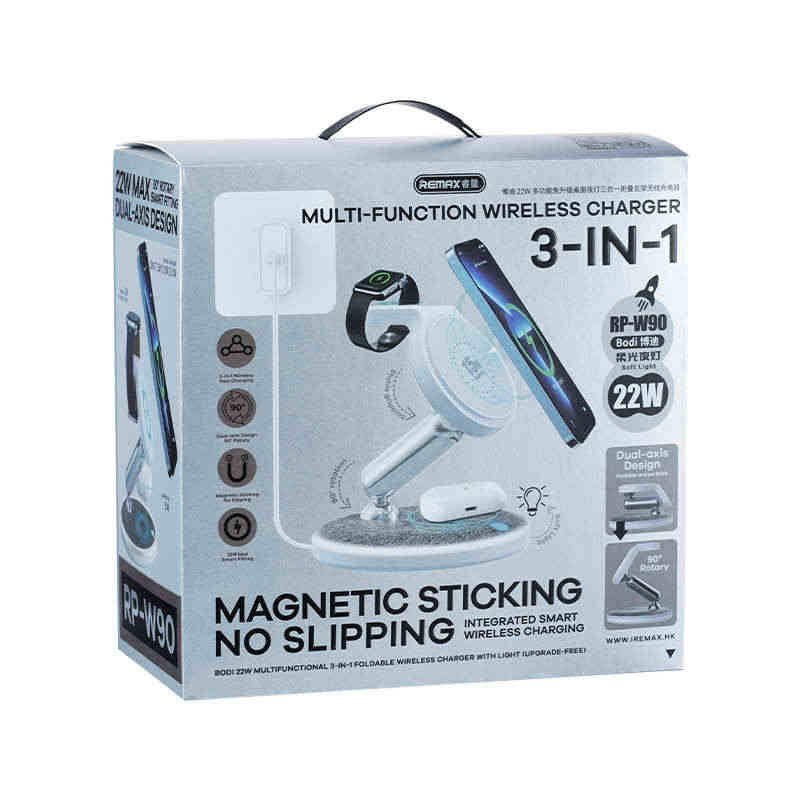 Multifunktionales 3-in-1 Wireless Ladegerät mit Licht