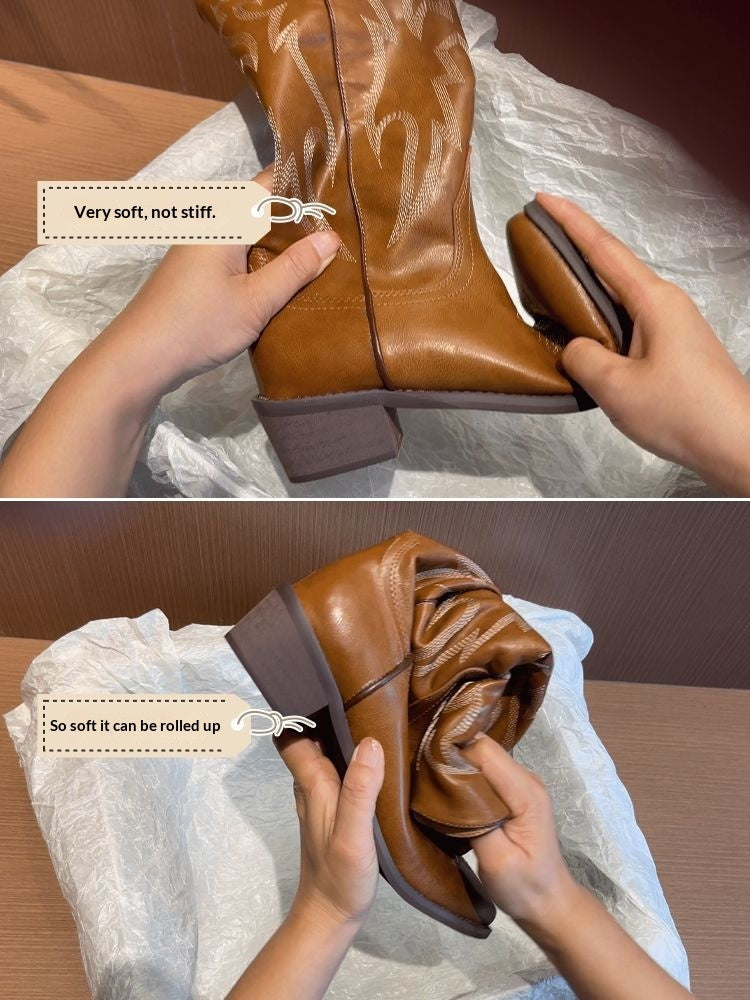 Western-Stiefel mit Stickerei