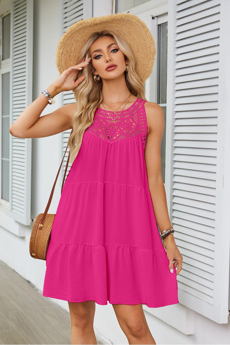 A-Linien Halterneck-Kleid mit Spitze – Bild 10 | LuxeStyle