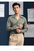 Business Casual Langarmhemd mit Cuban Kragen – Bild 7 | LuxeStyle