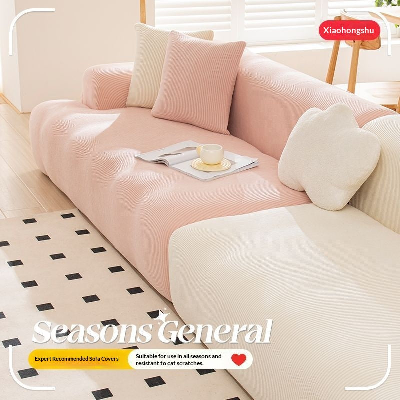 Katzenfreundlicher Sofa-Überzug gestreift